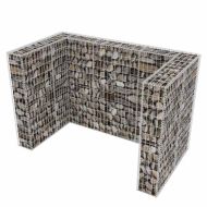 Габионна ограда за две кофи за смет, стомана, 180x100x120 cм