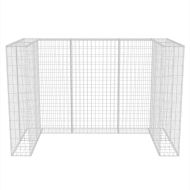 Габионна ограда за две кофи за смет, стомана, 180x100x120 cм