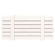 Кутия за съхранение, бяла, 91x40,5x42 см, борово дърво масив