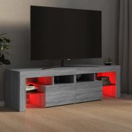 ТВ шкаф с LED осветление, сив сонома, 140x36,5x40 см