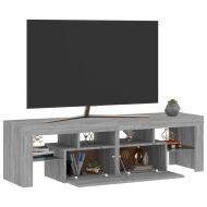 ТВ шкаф с LED осветление, сив сонома, 140x36,5x40 см