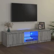 ТВ шкаф с LED осветление, сив сонома, 140x40x36 см