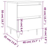 Нощно шкафче бетонно сиво 40x35x50 см инженерно дърво