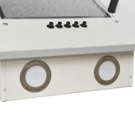 Стенен абсорбатор, 60 см, инокс и закалено стъкло, бял