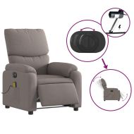 Електрически масажен наклоняем стол, таупе, текстил