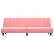 2-местно разтегателно канапе, розово, кадифе