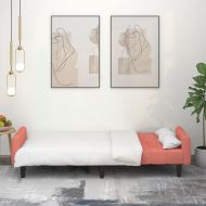 2-местно разтегателно канапе, розово, кадифе