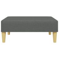 2-местен диван с табуретка, тъмносив, текстил