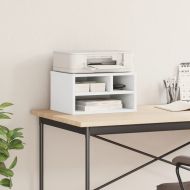 Стойка за принтер, бяла, 40x32x22,5 см, инженерно дърво