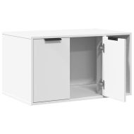 Заграждение за котешка тоалетна бял 80x50x45 см инженерно дърво