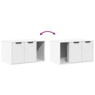 Заграждение за котешка тоалетна бял 80x50x45 см инженерно дърво
