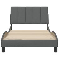 Рамка за легло без матрак Hanko, тъмносива, 100x200 см, плат