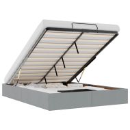 Османска рамка за легло без матрак, светлосива, 140x190см, плат