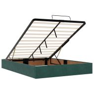 Османска рамка за легло без матрак тъмнозелена 140x200см кадифе