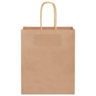 Хартиени торбички 50 бр с дръжки кафяви 18x8x22 см