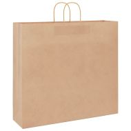 Хартиени торбички 250 бр с дръжки кафяви 54x15x49 см