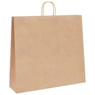 Хартиени торбички 250 бр с дръжки кафяви 54x15x49 см