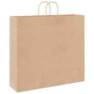Хартиени торбички 250 бр с дръжки кафяви 54x15x49 см