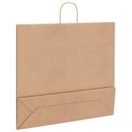 Хартиени торбички 250 бр с дръжки кафяви 54x15x49 см