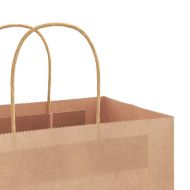 Хартиени торбички 250 бр с дръжки кафяви 54x15x49 см