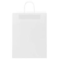 Хартиени торбички 250 бр с дръжки бели 32x12x42 см
