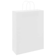 Хартиени торбички 250 бр с дръжки бели 32x12x42 см