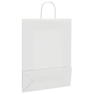 Хартиени торбички 250 бр с дръжки бели 32x12x42 см