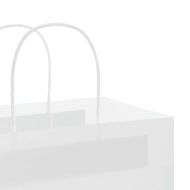 Хартиени торбички 250 бр с дръжки бели 32x12x42 см