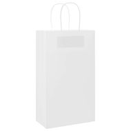 Хартиени торбички 50 бр с дръжки бели 21x11x36 см