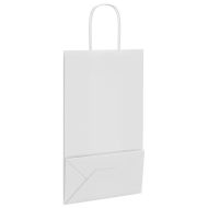 Хартиени торбички 50 бр с дръжки бели 21x11x36 см