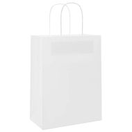 Хартиени торбички 50 бр с дръжки бели 32x22x28 см
