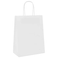 Хартиени торбички 50 бр с дръжки бели 32x22x28 см