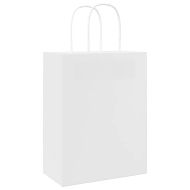 Хартиени торбички 50 бр с дръжки бели 32x22x28 см