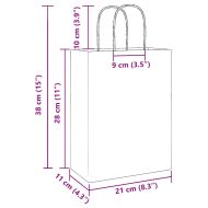 Хартиени торбички 50 бр с дръжки бели 32x22x28 см