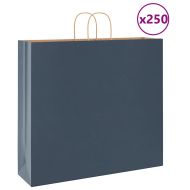 Хартиени торбички 250 бр с дръжки сини 54x15x49 см