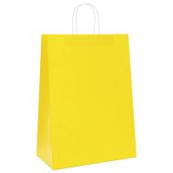 Хартиени торбички 250 бр с дръжки жълти 32x17x44 см