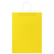 Хартиени торбички 250 бр с дръжки жълти 32x17x44 см