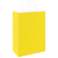 Хартиени торбички 250 бр с дръжки жълти 32x17x44 см