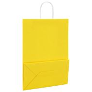 Хартиени торбички 250 бр с дръжки жълти 32x17x44 см