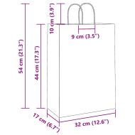 Хартиени торбички 250 бр с дръжки жълти 32x17x44 см