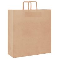 Хартиени торбички 250 бр с дръжки кафяви 45x17x48 см