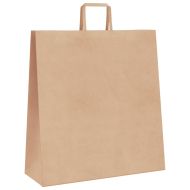 Хартиени торбички 250 бр с дръжки кафяви 45x17x48 см