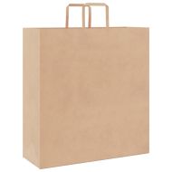 Хартиени торбички 250 бр с дръжки кафяви 45x17x48 см