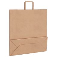 Хартиени торбички 250 бр с дръжки кафяви 45x17x48 см
