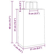 Хартиени торбички 250 бр с дръжки черни 21x11x31 см