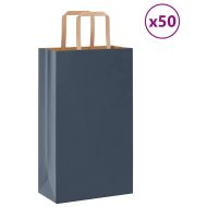 Хартиени торбички 50 бр с дръжки сини 21x11x36 см
