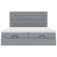 Османска легло с матраци, светлосиво, 180x200 см, плат