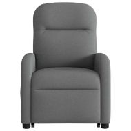 Електрически изправящ масажен реклайнер стол тъмносив текстил