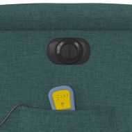 Електрически масажен наклоняем стол, тъмнозелен, текстил