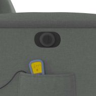 Електрически масажен реклайнер стол, тъмносив, текстил